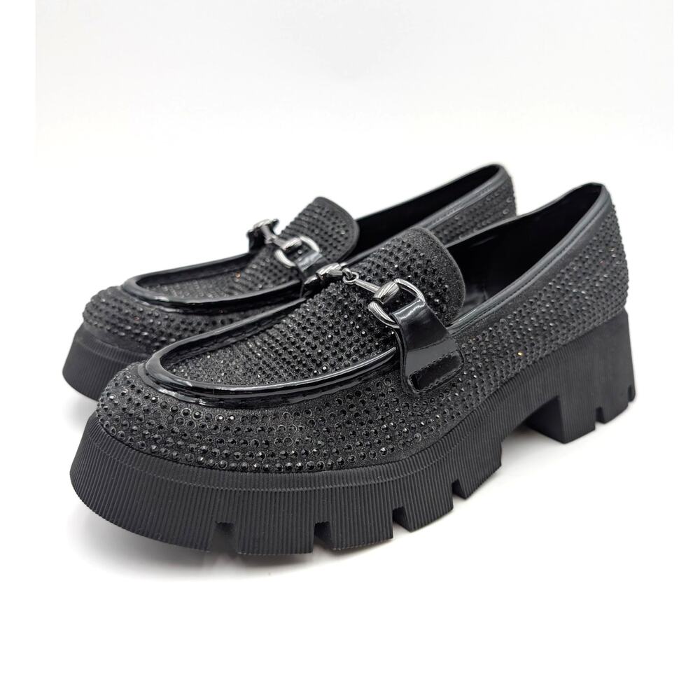 BCBGeneration Raylin Lug Sole Loafer Shoes Womens Black Size US8.5M EU39